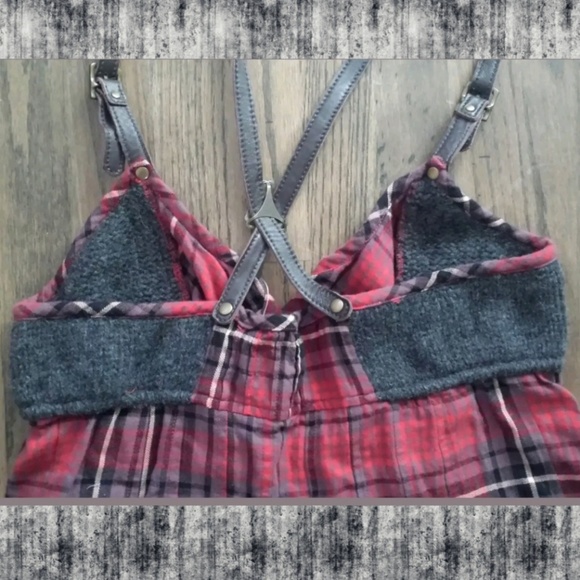 🌈SOLD💰Free People Open Road Hwy 66 Plaid Jumper - Picture 6 of 8
